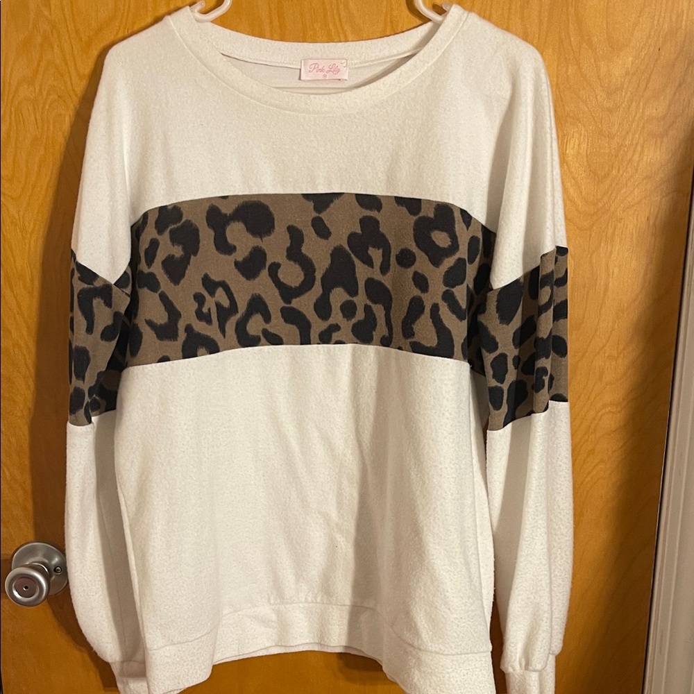 Pink Lily Cream Textured Sweater